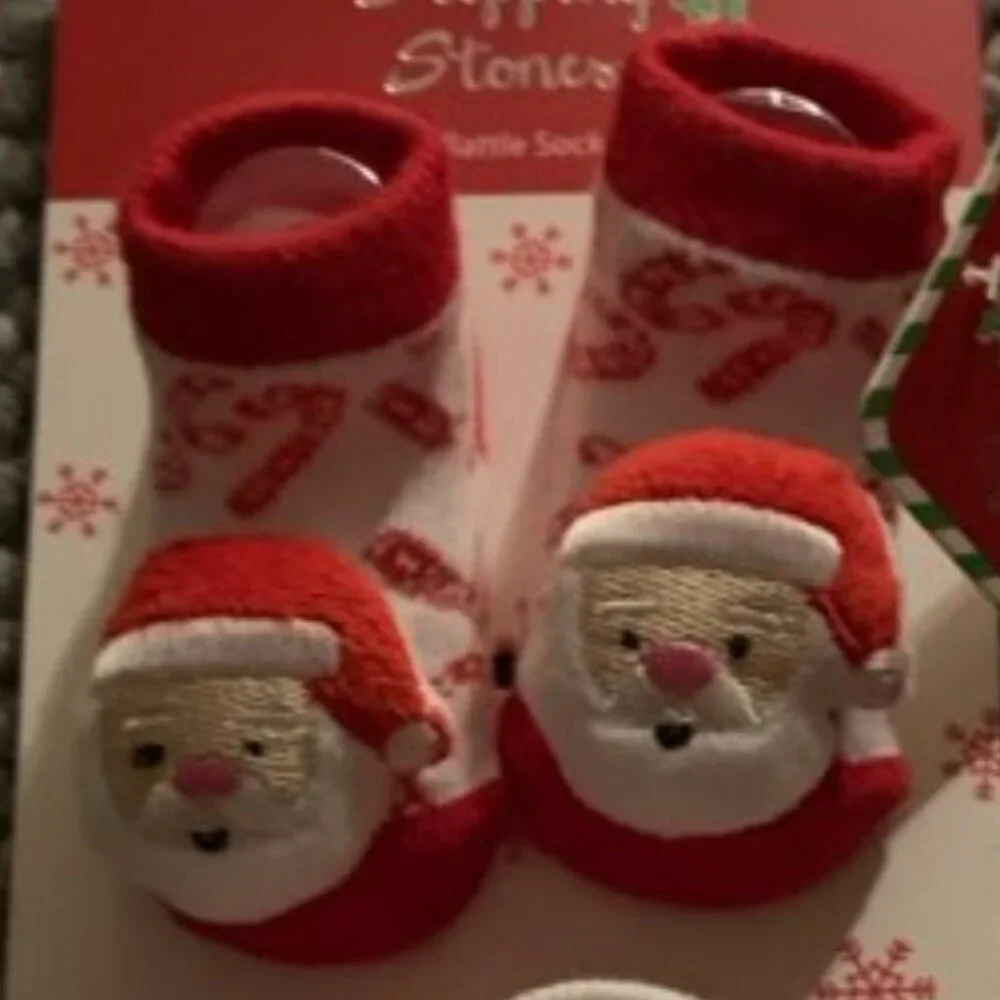 Stepping Stones Santa and Gingerbread rattle booties